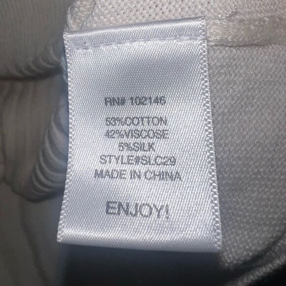 Michael Stars Cream Ribbed Silk Blend Mock Neck Sweater Vest Size Medium EUC - Picture 7 of 9